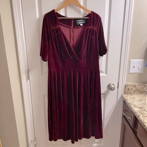 Modcloth Burgundy Velvet Dress